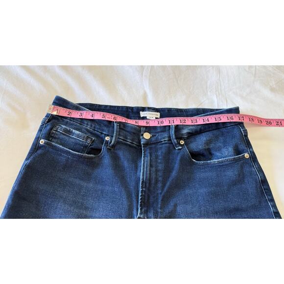 Good American | SZ 14-18 | Blue Straight Cropped High Rise Jeans | GCLBAF478T - Picture 6 of 9